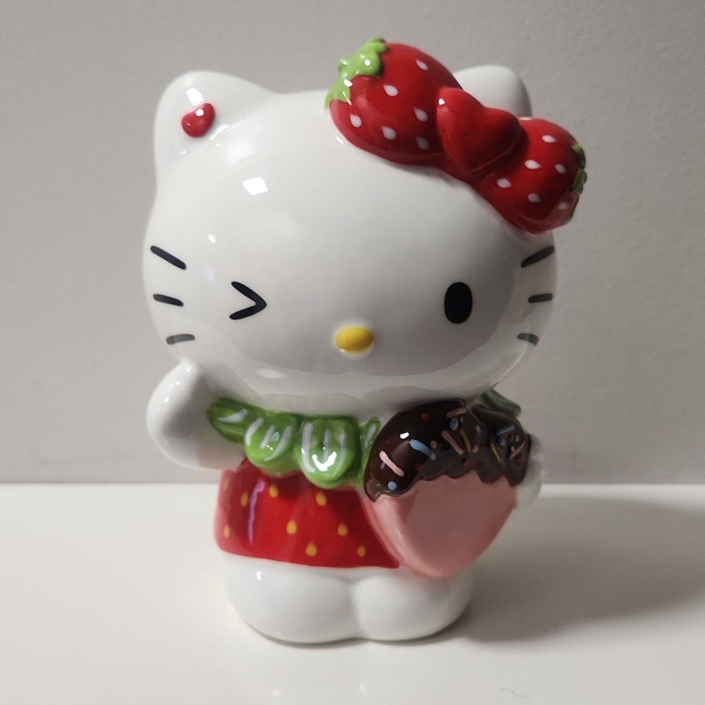 New Blue Sky x Sanrio Hello Kitty Strawberry Heart Ceramic Figurine